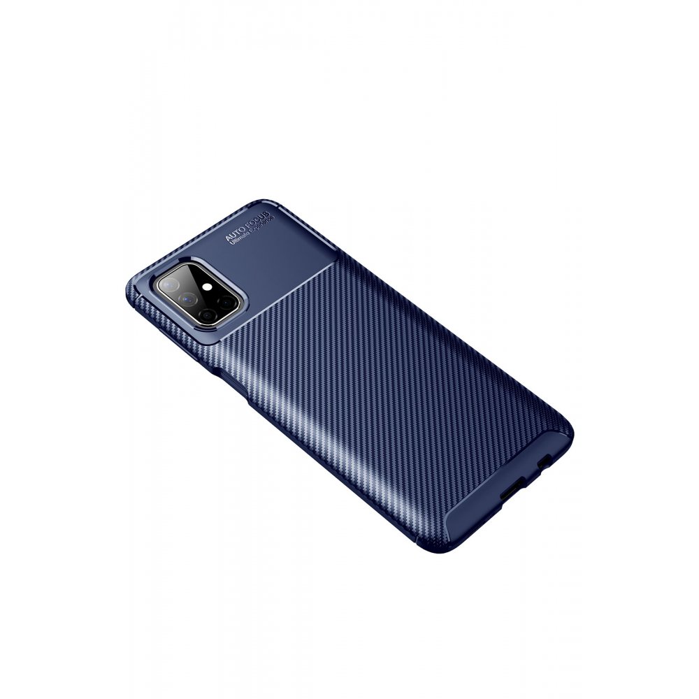 Newface Samsung Galaxy M51 Kılıf Focus Karbon Silikon - Lacivert