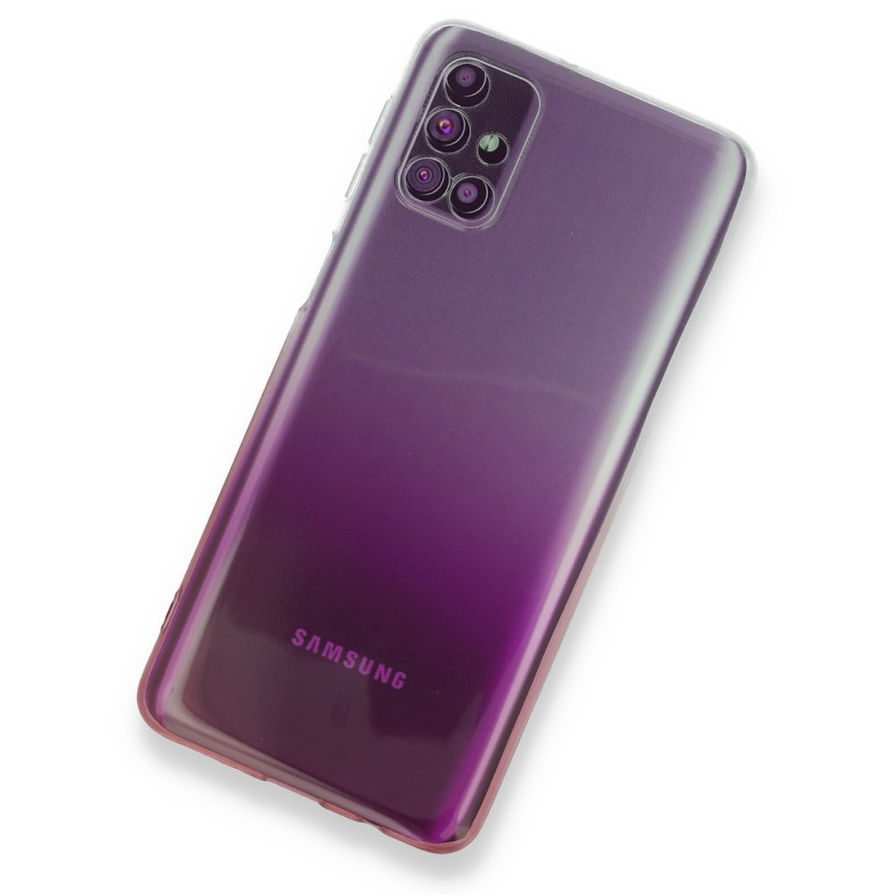 Newface Samsung Galaxy M51 Kılıf Lüx Çift Renkli Silikon - Pembe