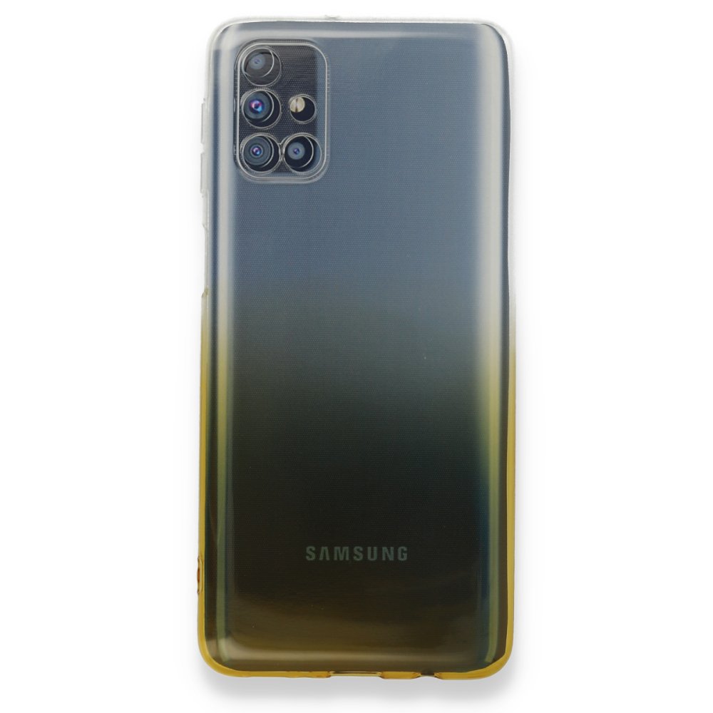 Newface Samsung Galaxy M51 Kılıf Lüx Çift Renkli Silikon - Sarı