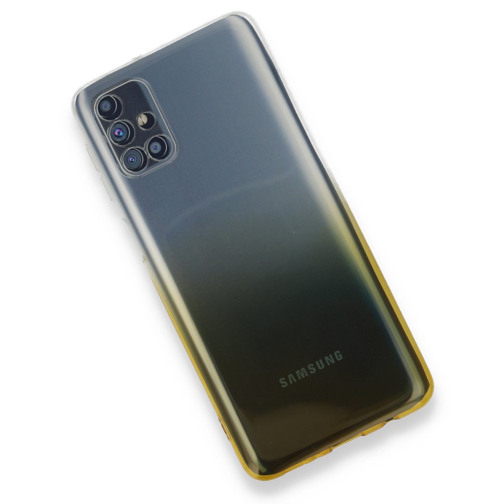 Newface Samsung Galaxy M51 Kılıf Lüx Çift Renkli Silikon - Sarı