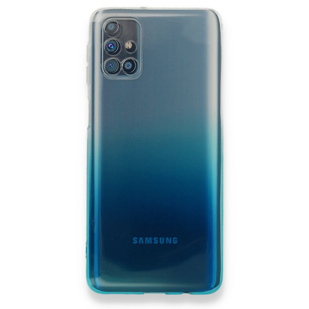 Newface Samsung Galaxy M51 Kılıf Lüx Çift Renkli Silikon - Turkuaz