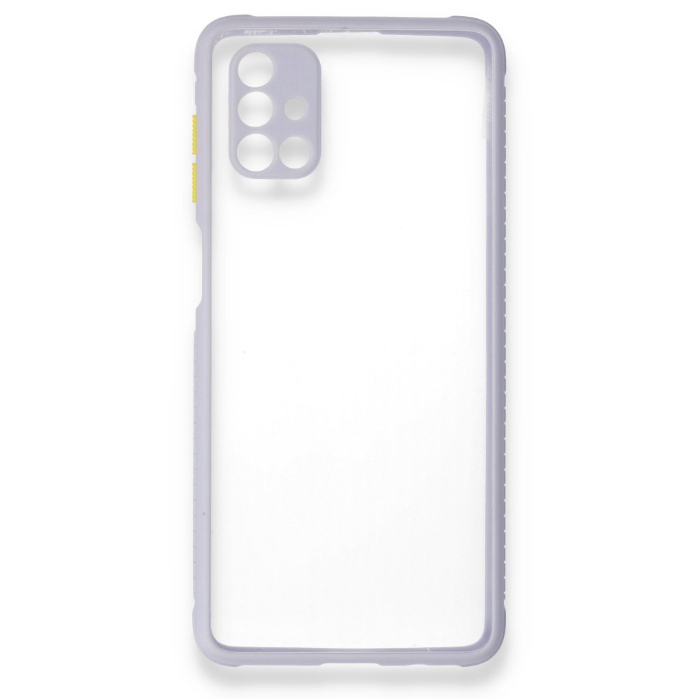 Newface Samsung Galaxy M51 Kılıf Miami Şeffaf Silikon - Lila