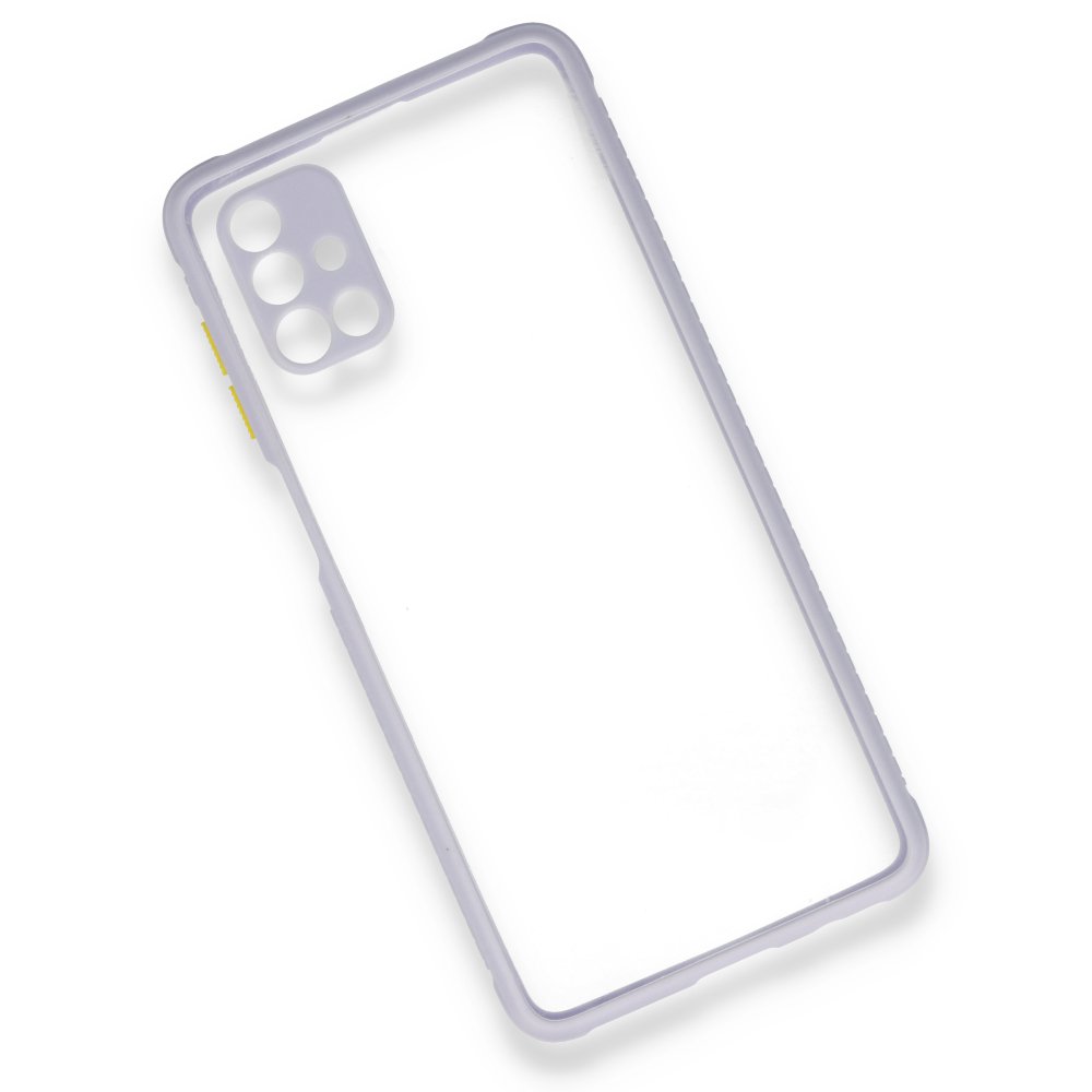 Newface Samsung Galaxy M51 Kılıf Miami Şeffaf Silikon - Lila