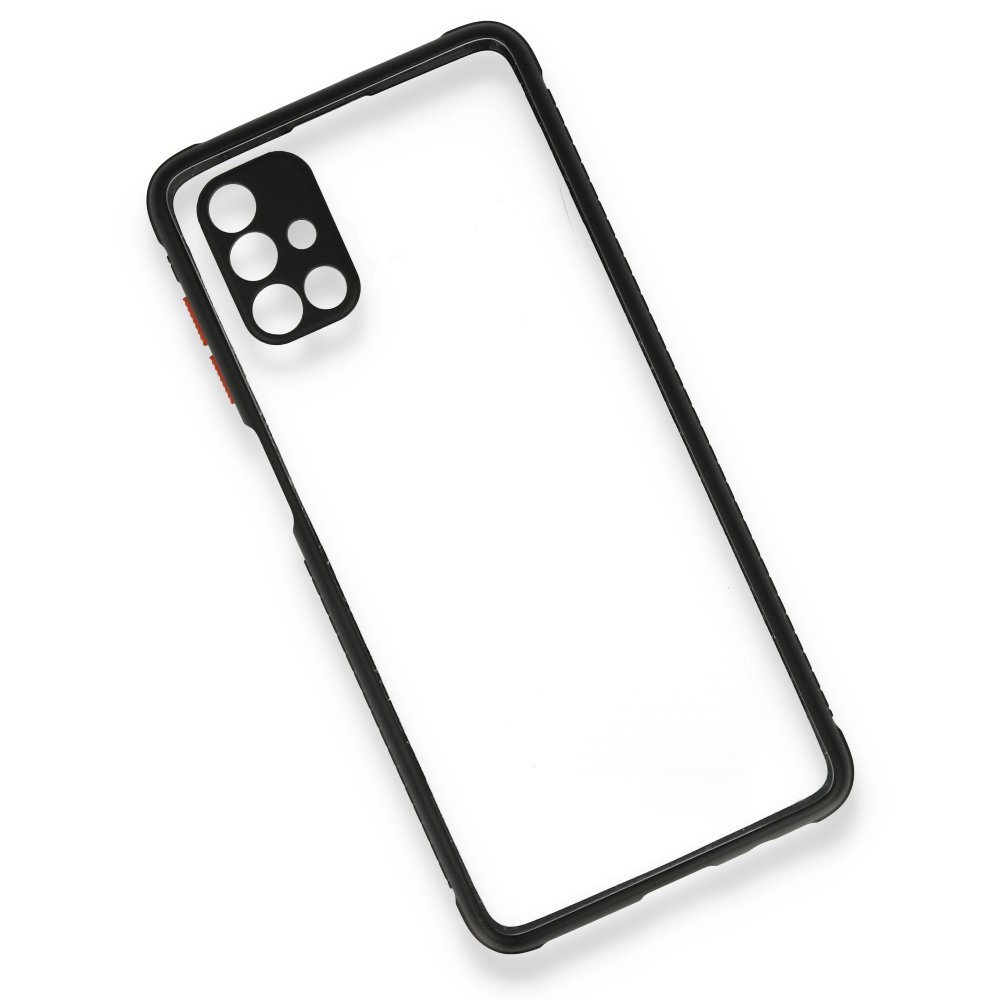 Newface Samsung Galaxy M51 Kılıf Miami Şeffaf Silikon - Siyah