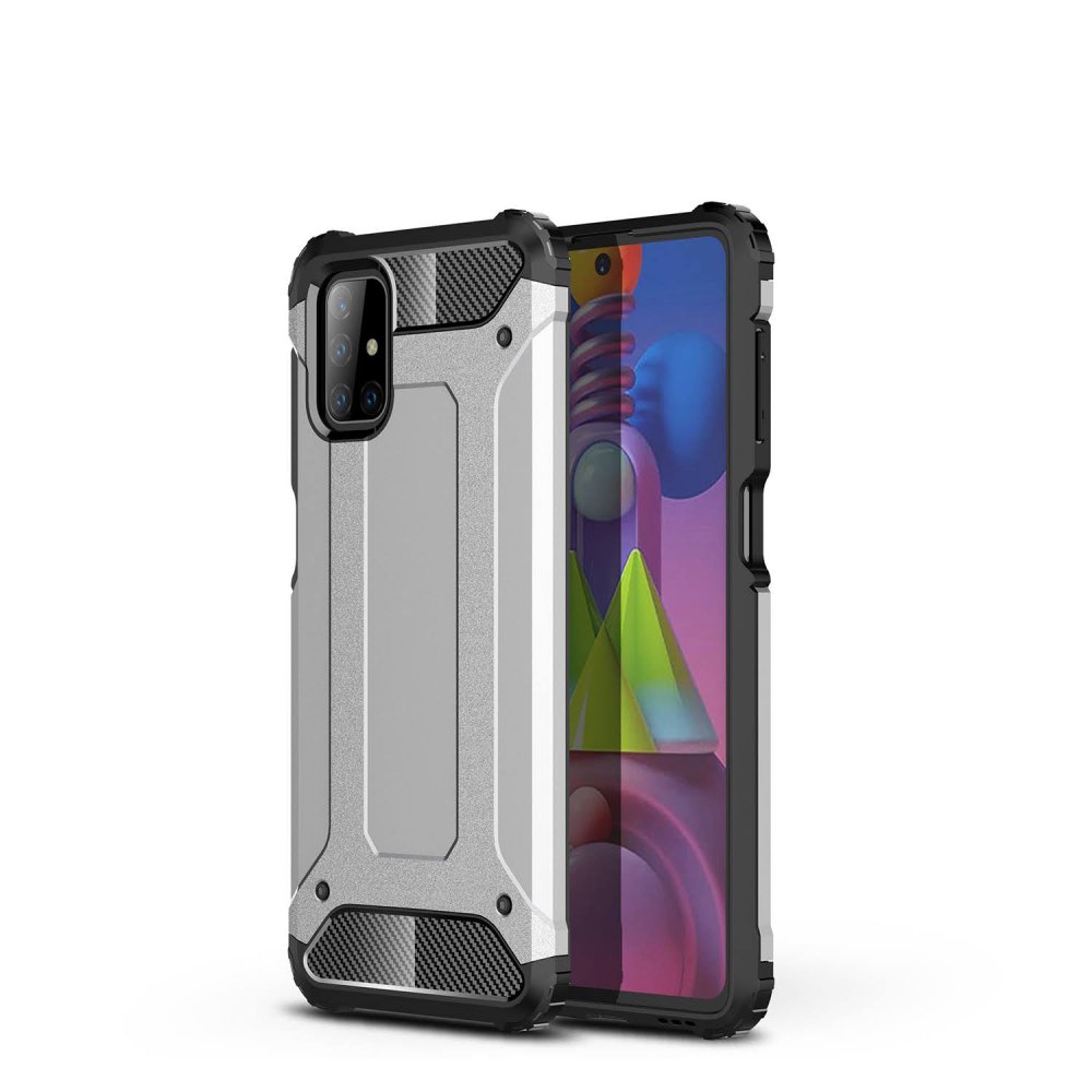 Newface Samsung Galaxy M51 Kılıf Tank Silikon Kapak - Gümüş