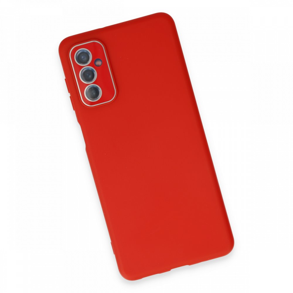 Newface Samsung Galaxy M52 5G Kılıf Lansman Glass Kapak - Kırmızı