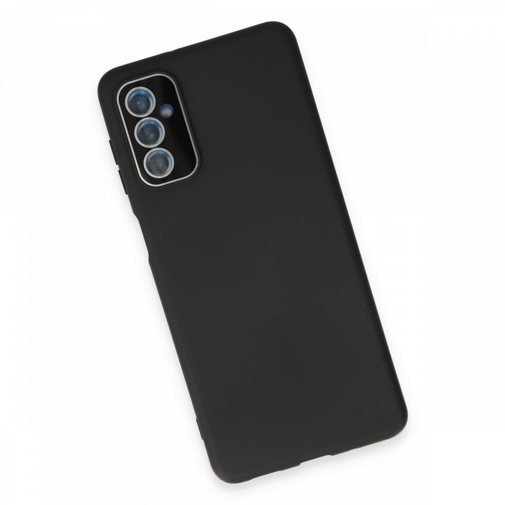 Newface Samsung Galaxy M52 5G Kılıf Lansman Glass Kapak - Siyah