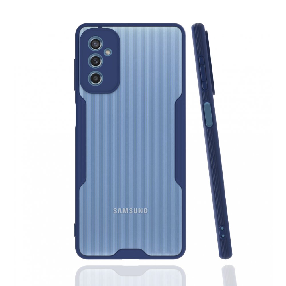 Newface Samsung Galaxy M52 5G Kılıf Platin Silikon - Lacivert