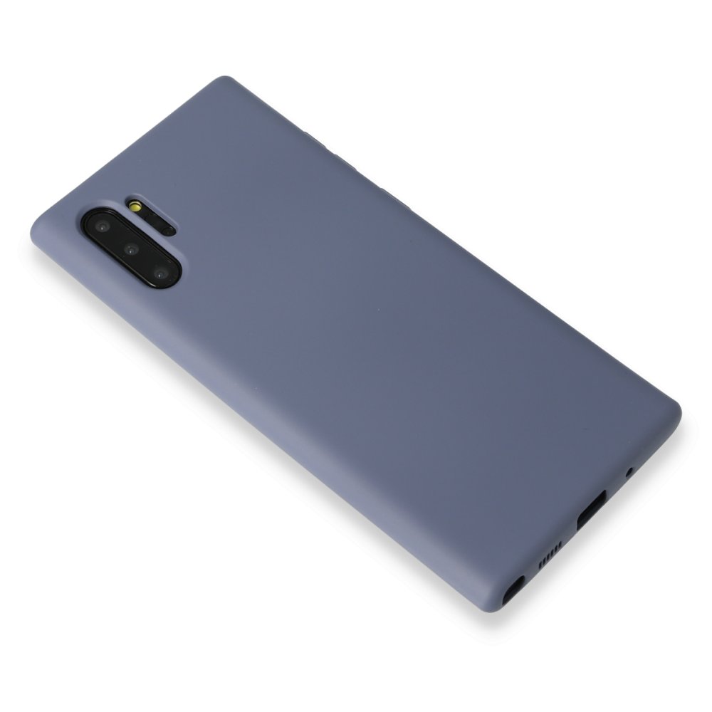 Newface Samsung Galaxy Note 10 Plus Kılıf Nano içi Kadife  Silikon - Gri