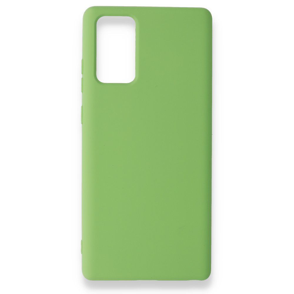 Newface Samsung Galaxy Note 20 Kılıf Nano içi Kadife  Silikon - Açık Yeşil