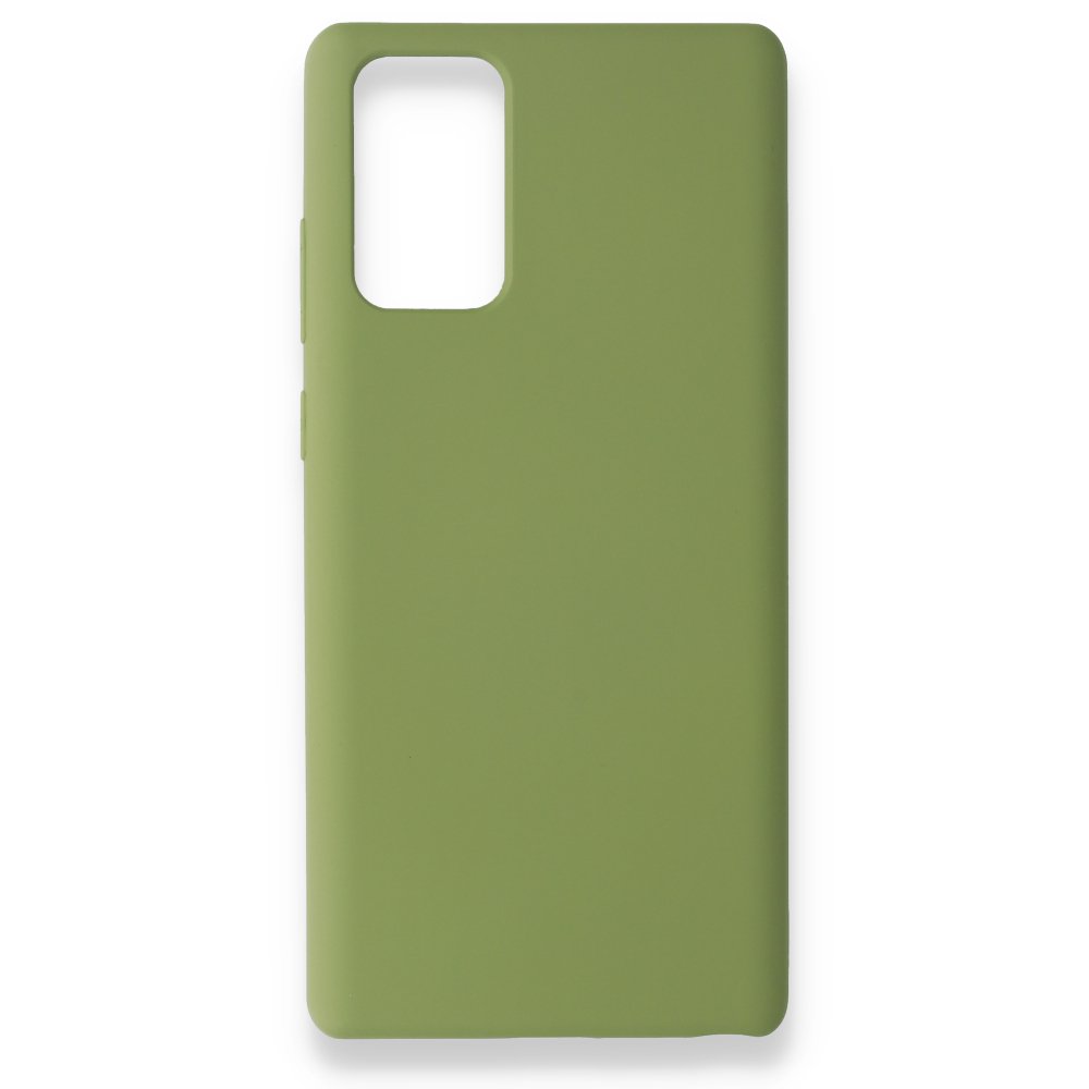 Newface Samsung Galaxy Note 20 Kılıf Nano içi Kadife  Silikon - Yeşil