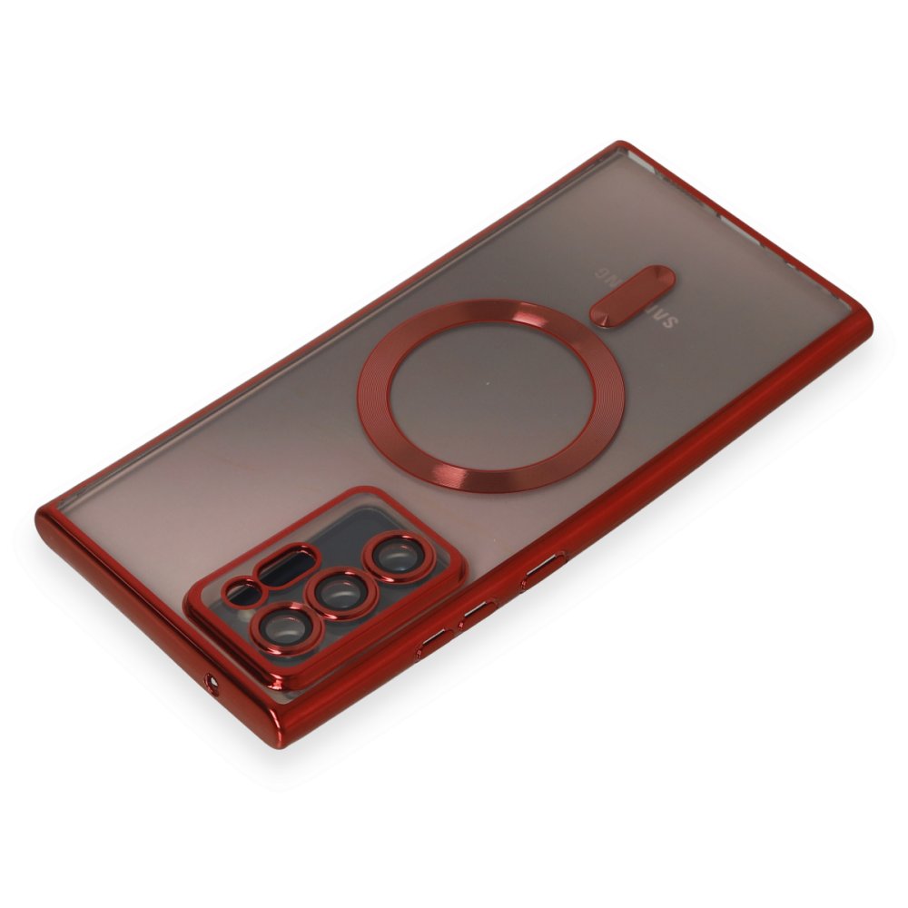 Newface Samsung Galaxy Note 20 Ultra Kılıf Kross Magneticsafe Kapak - Kırmızı