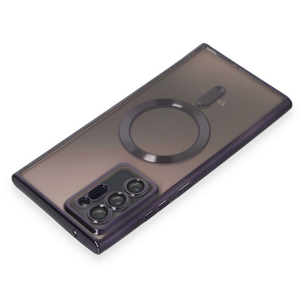 Newface Samsung Galaxy Note 20 Ultra Kılıf Kross Magneticsafe Kapak - Mor