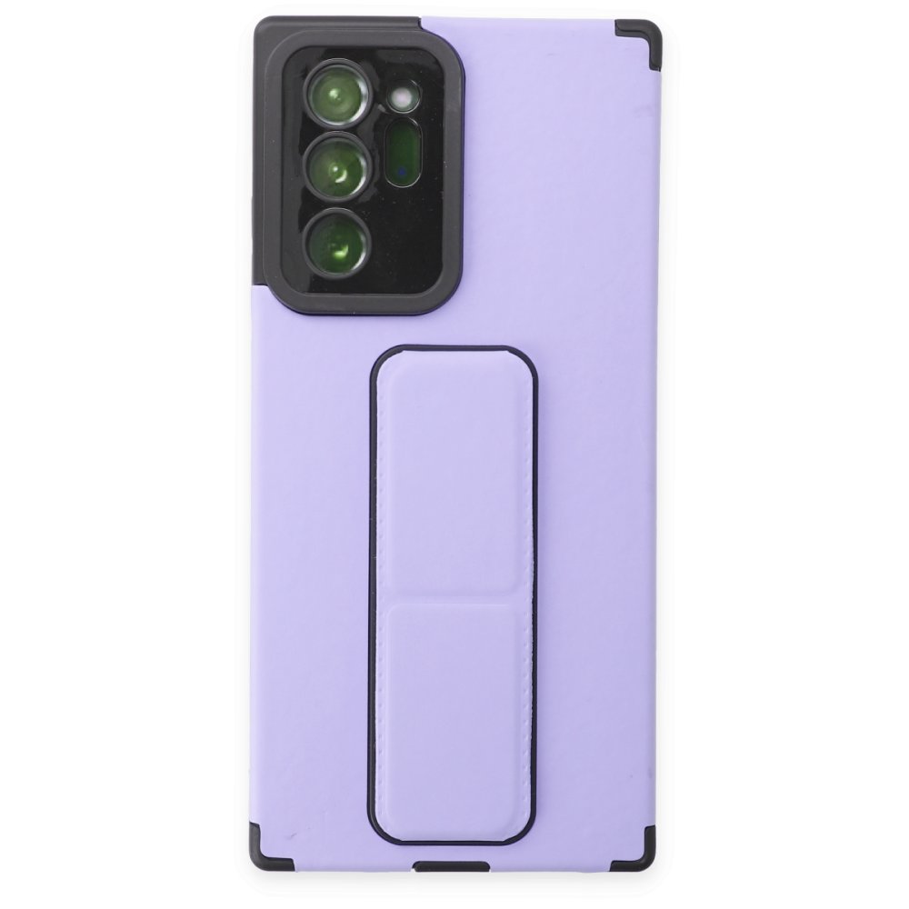 Newface Samsung Galaxy Note 20 Ultra Kılıf Mega Standlı Silikon - Lila