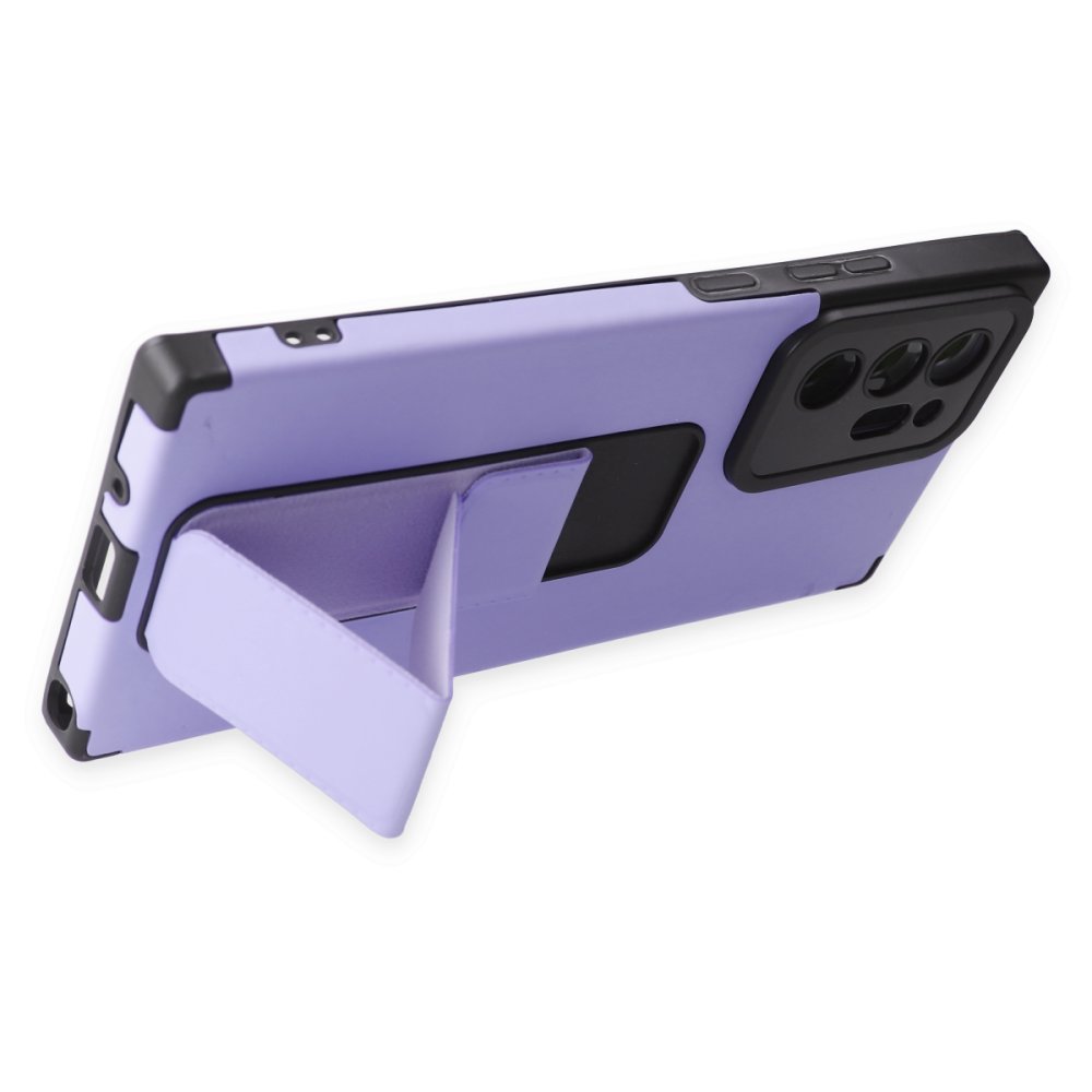 Newface Samsung Galaxy Note 20 Ultra Kılıf Mega Standlı Silikon - Lila