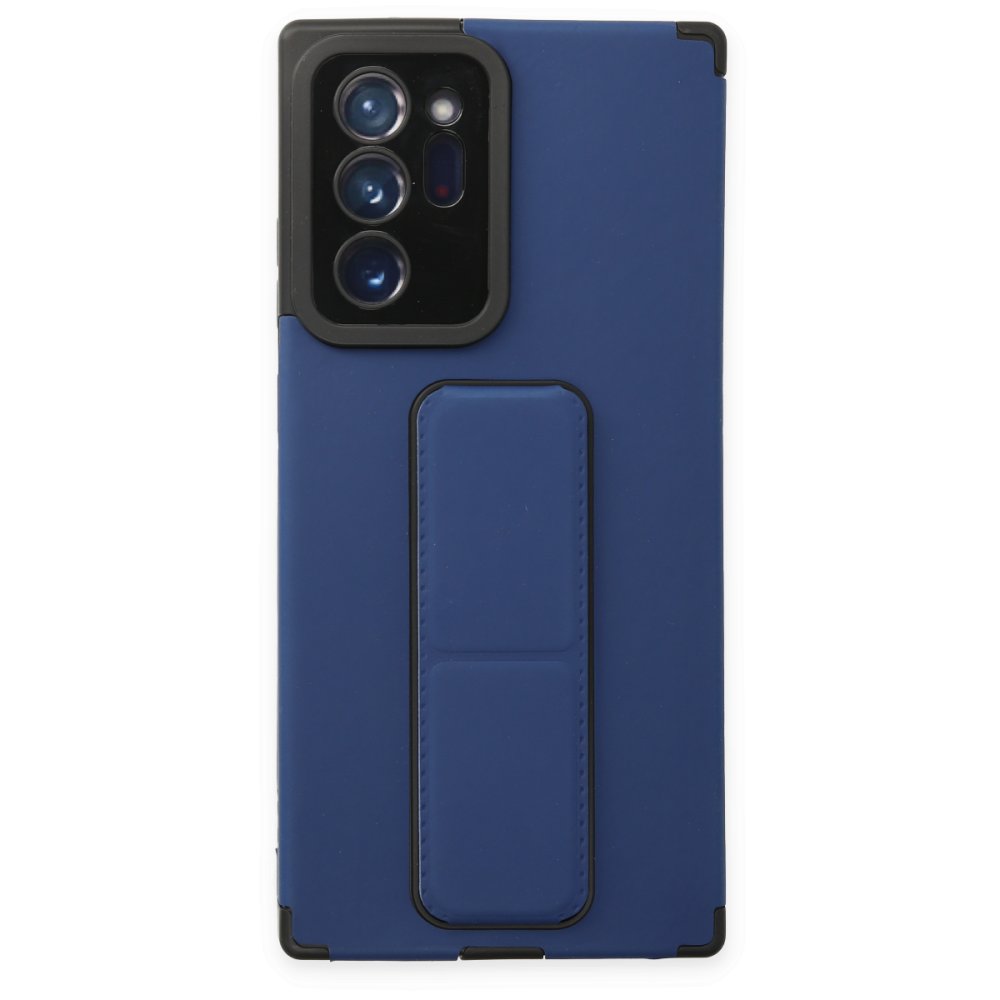 Newface Samsung Galaxy Note 20 Ultra Kılıf Mega Standlı Silikon - Mavi