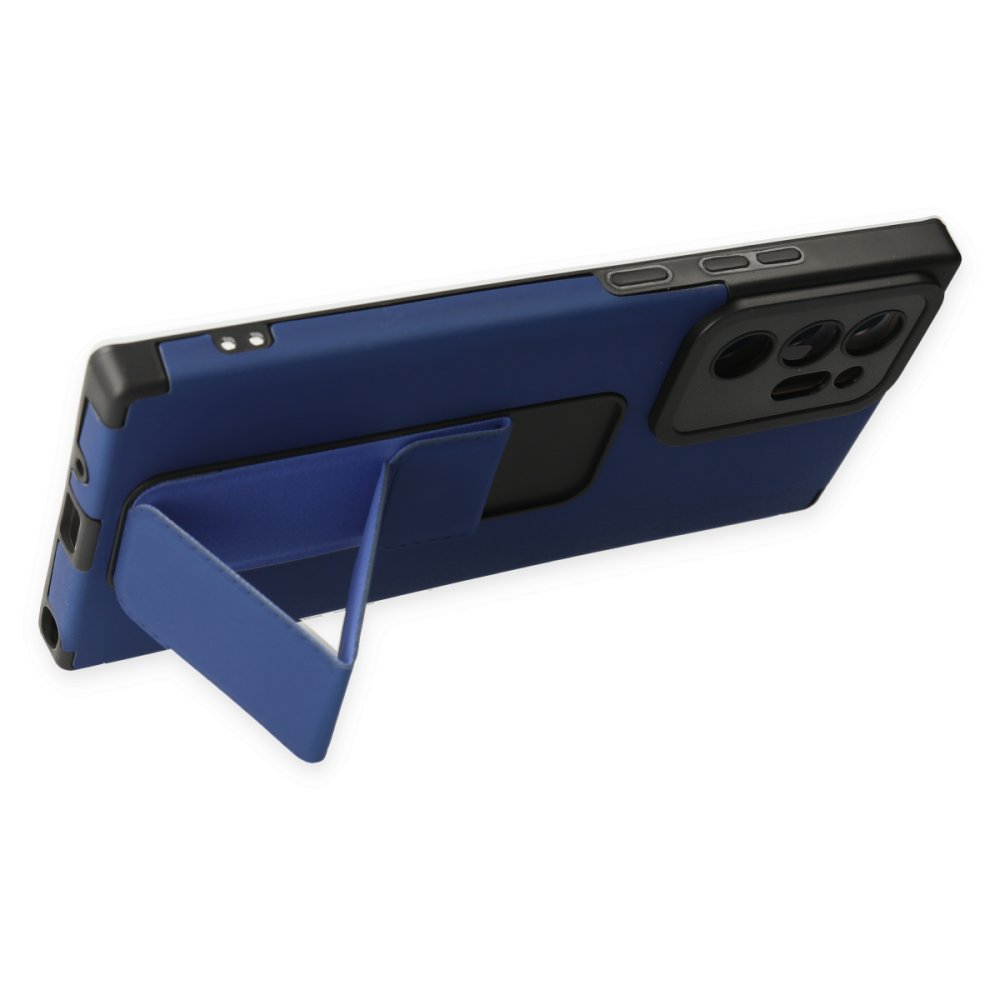 Newface Samsung Galaxy Note 20 Ultra Kılıf Mega Standlı Silikon - Mavi