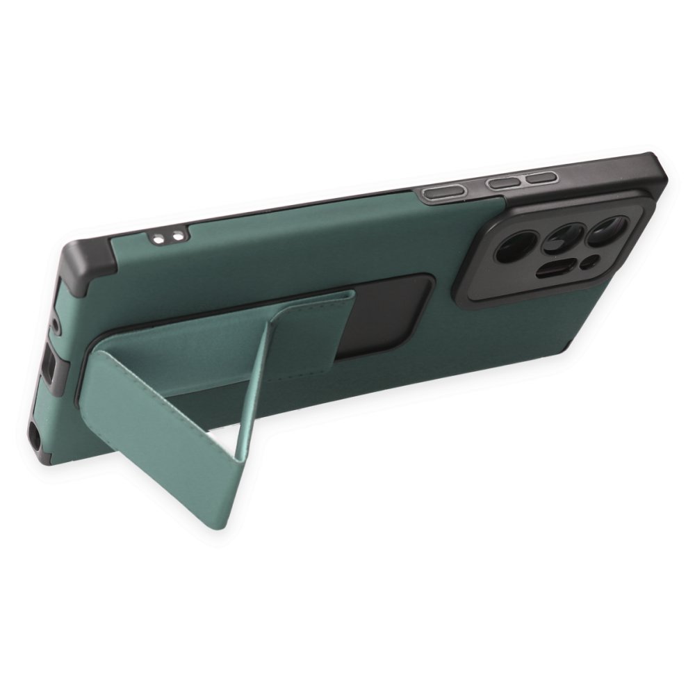 Newface Samsung Galaxy Note 20 Ultra Kılıf Mega Standlı Silikon - Yeşil