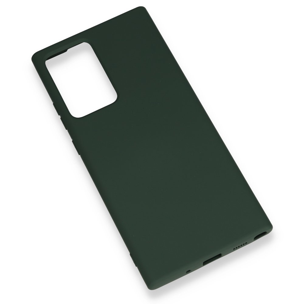 Newface Samsung Galaxy Note 20 Ultra Kılıf Nano içi Kadife  Silikon - Koyu Yeşil