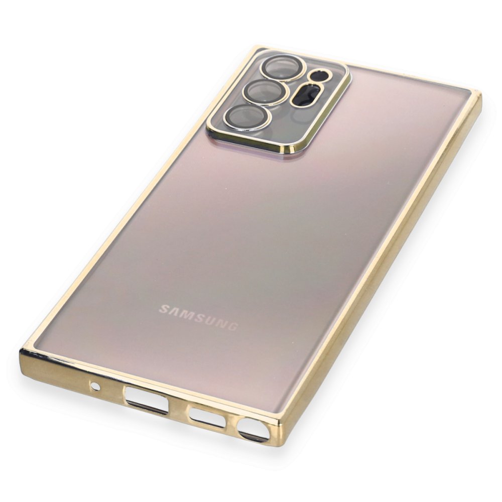 Newface Samsung Galaxy Note 20 Ultra Kılıf Razer Lensli Silikon - Gold