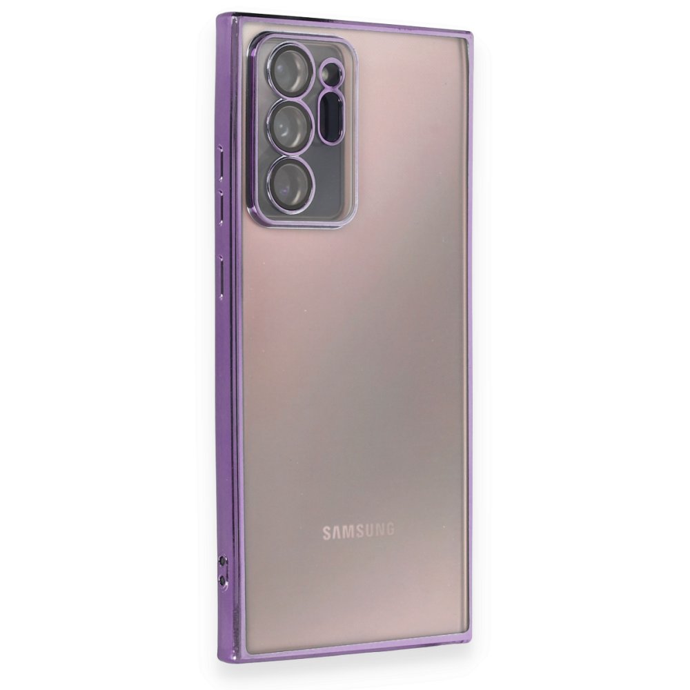 Newface Samsung Galaxy Note 20 Ultra Kılıf Razer Lensli Silikon - Mor