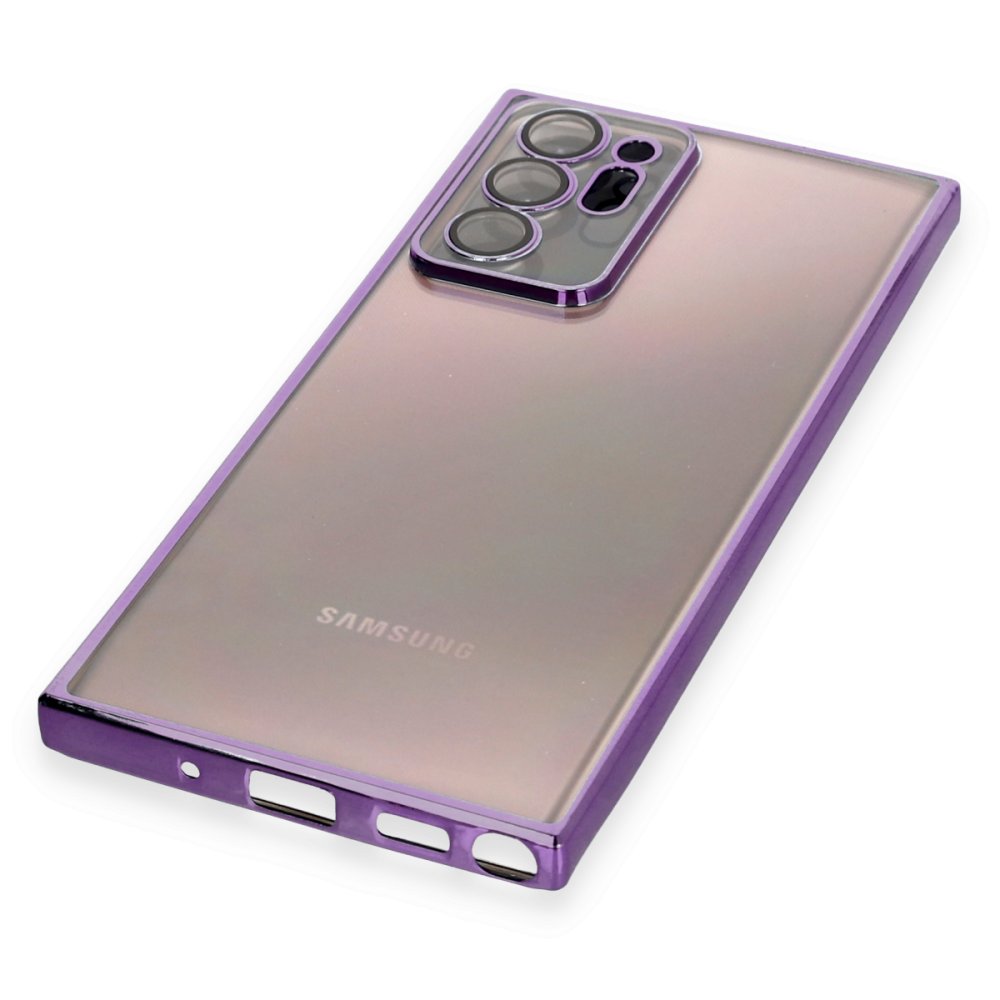 Newface Samsung Galaxy Note 20 Ultra Kılıf Razer Lensli Silikon - Mor