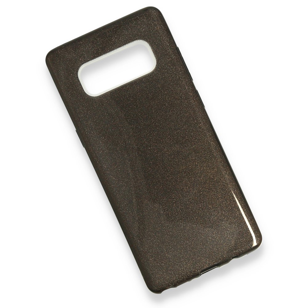 Newface Samsung Galaxy Note 8 Kılıf Simli Katmanlı Silikon - Siyah