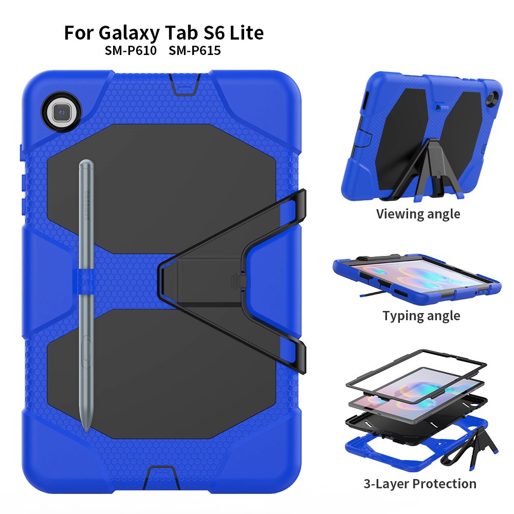 Newface Samsung Galaxy P610 Tab S6 Lite 10.4 Kılıf Griffin Tablet Kapak - Mavi