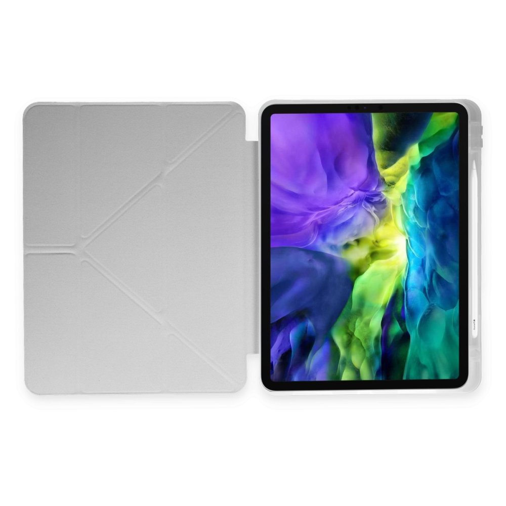 Newface iPad 10.2 (7.nesil) Kılıf Kalemlikli Mars Tablet Kılıfı - Gri