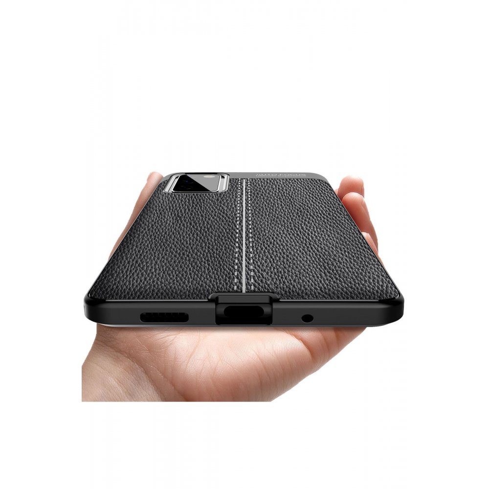 Newface Samsung Galaxy S20 FE Kılıf Focus Derili Silikon - Lacivert