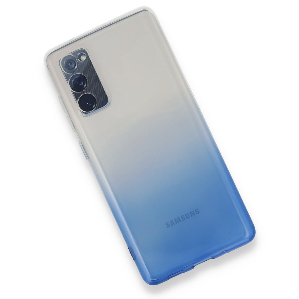Newface Samsung Galaxy S20 FE Kılıf Lüx Çift Renkli Silikon - Mavi
