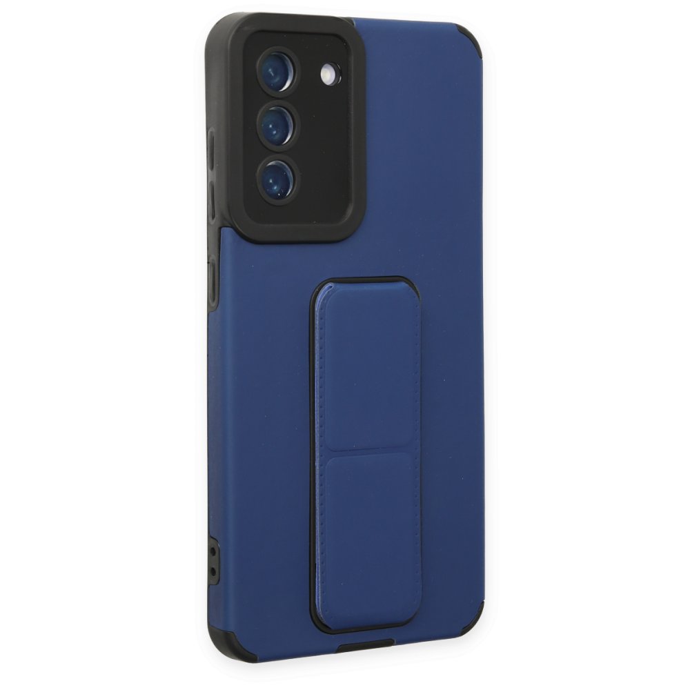 Newface Samsung Galaxy S20 FE Kılıf Mega Standlı Silikon - Mavi