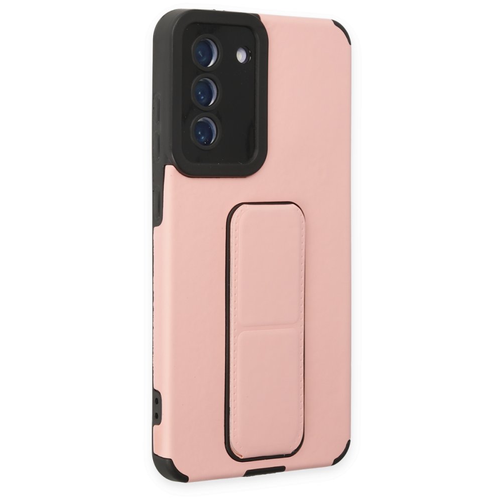 Newface Samsung Galaxy S20 FE Kılıf Mega Standlı Silikon - Pudra