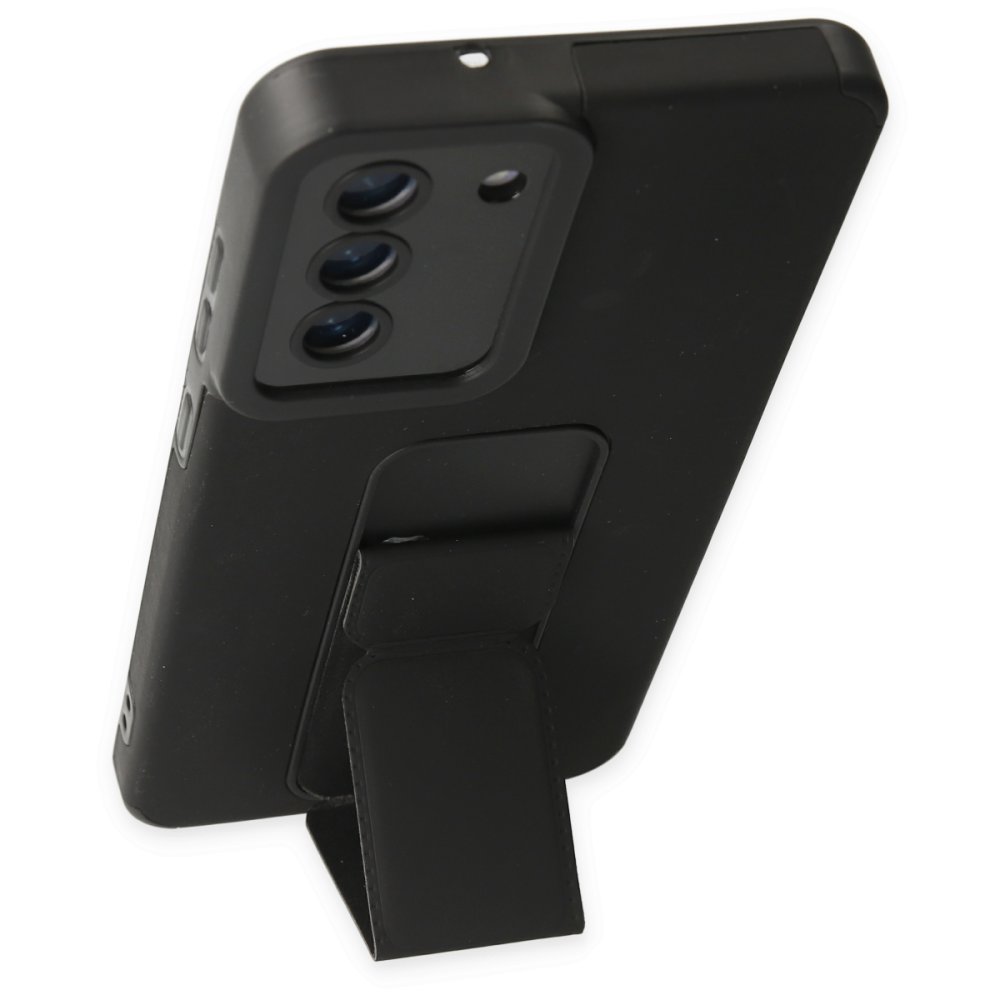 Newface Samsung Galaxy S20 FE Kılıf Mega Standlı Silikon - Siyah