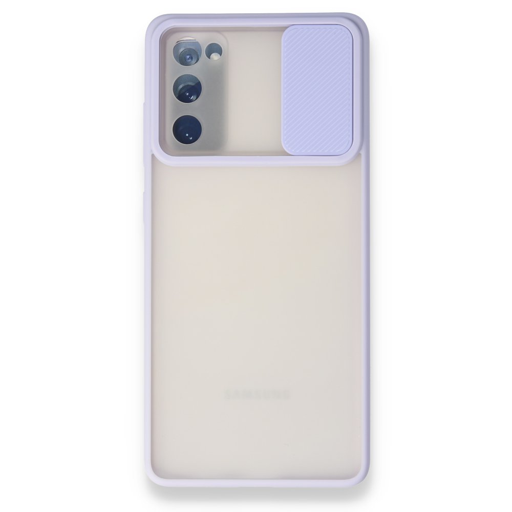 Newface Samsung Galaxy S20 FE Kılıf Palm Buzlu Kamera Sürgülü Silikon - Lila