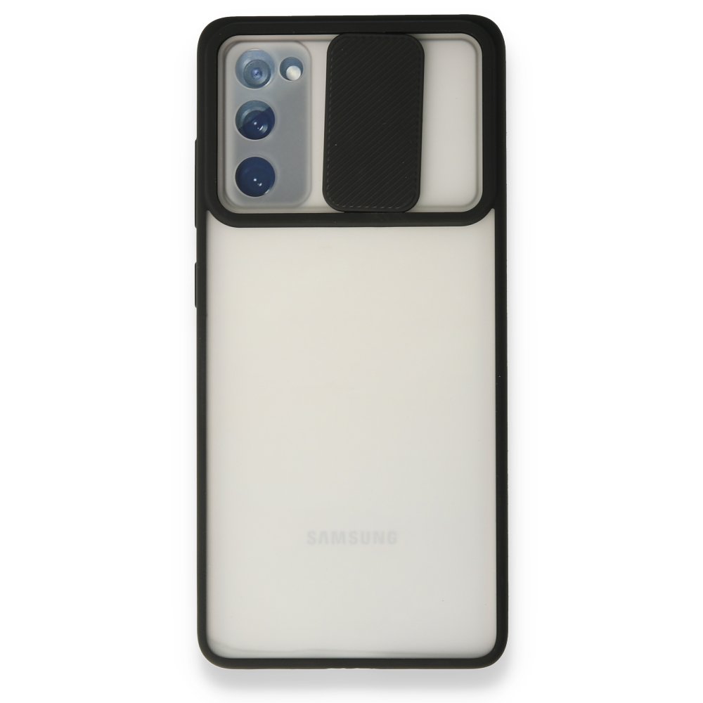 Newface Samsung Galaxy S20 FE Kılıf Palm Buzlu Kamera Sürgülü Silikon - Siyah