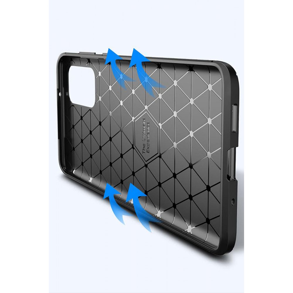 Newface Samsung Galaxy S20 Kılıf Focus Karbon Silikon - Kahverengi