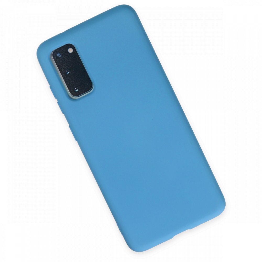 Newface Samsung Galaxy S20 Kılıf Nano içi Kadife Silikon - Mavi