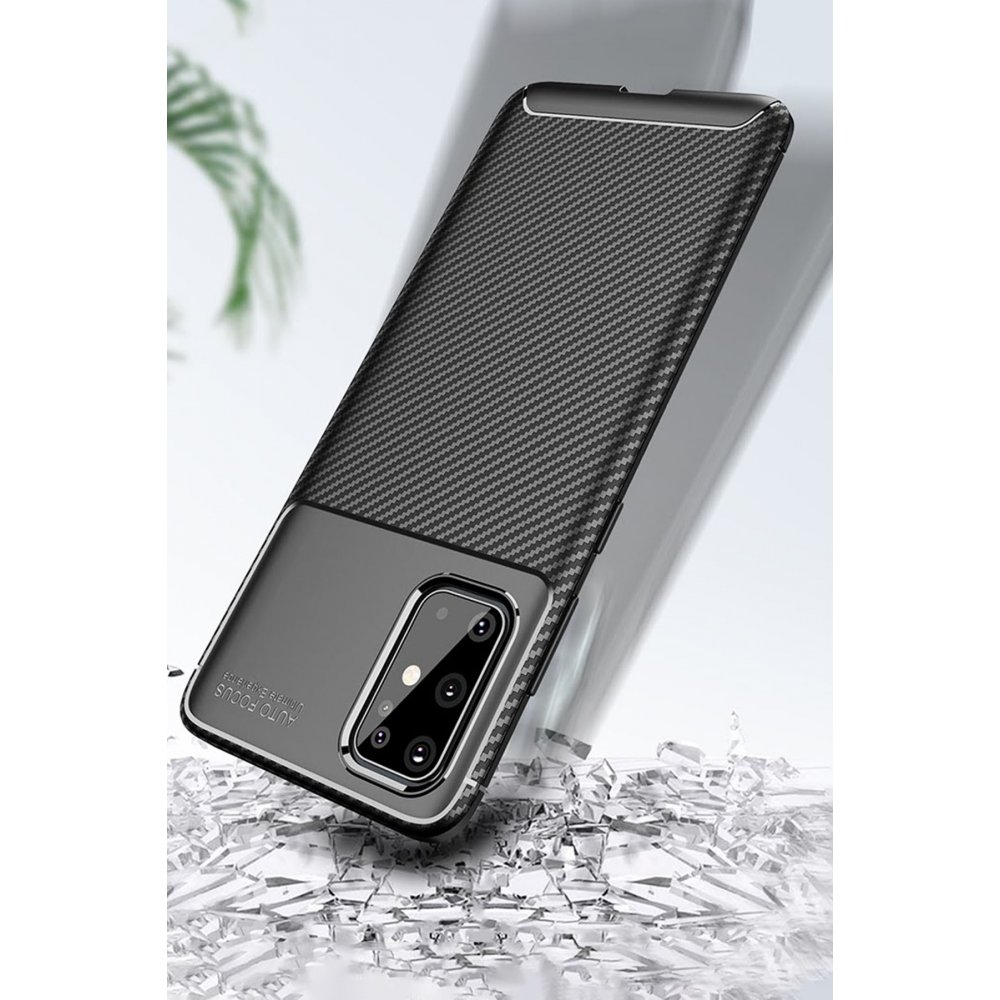Newface Samsung Galaxy S20 Plus Kılıf Focus Karbon Silikon - Siyah