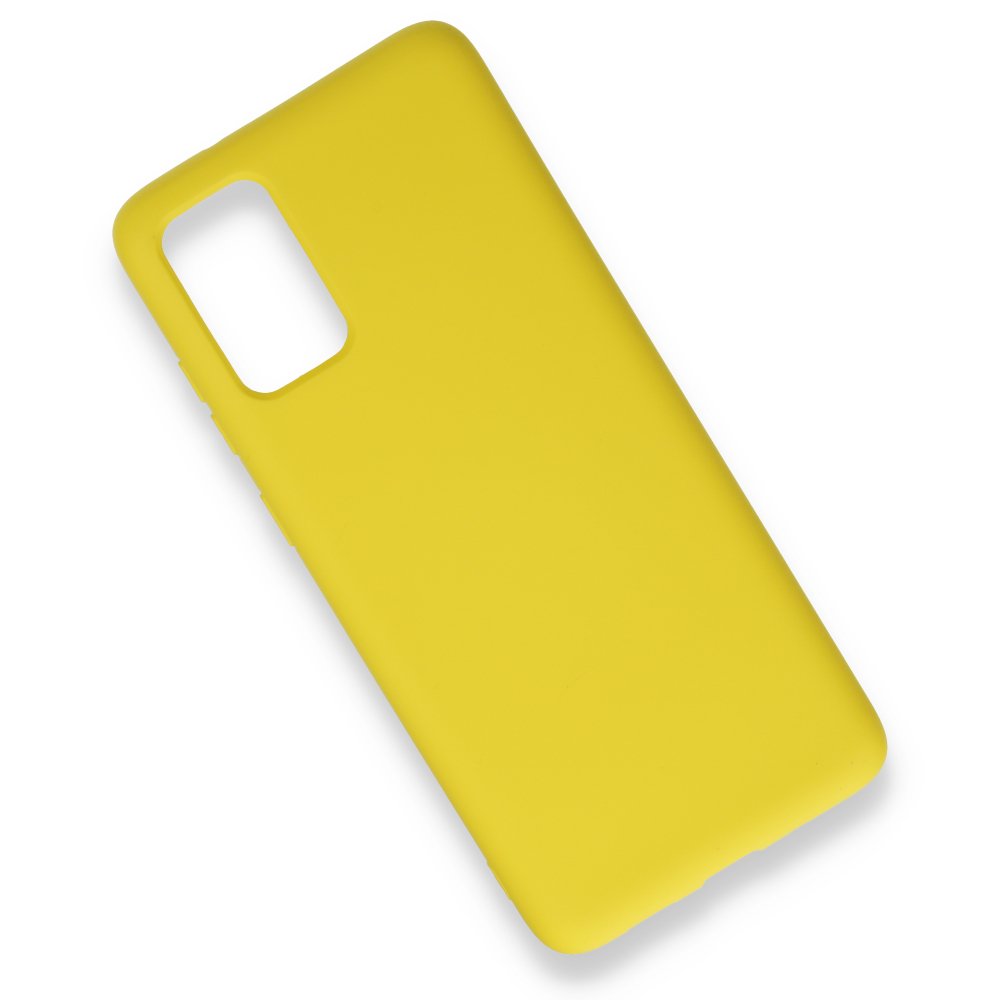 Newface Samsung Galaxy S20 Plus Kılıf Nano içi Kadife Silikon - Sarı