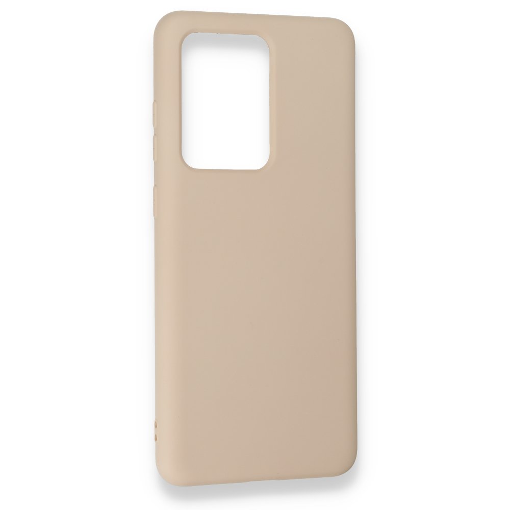 Newface Samsung Galaxy S20 Ultra Kılıf Nano içi Kadife Silikon - Pudra