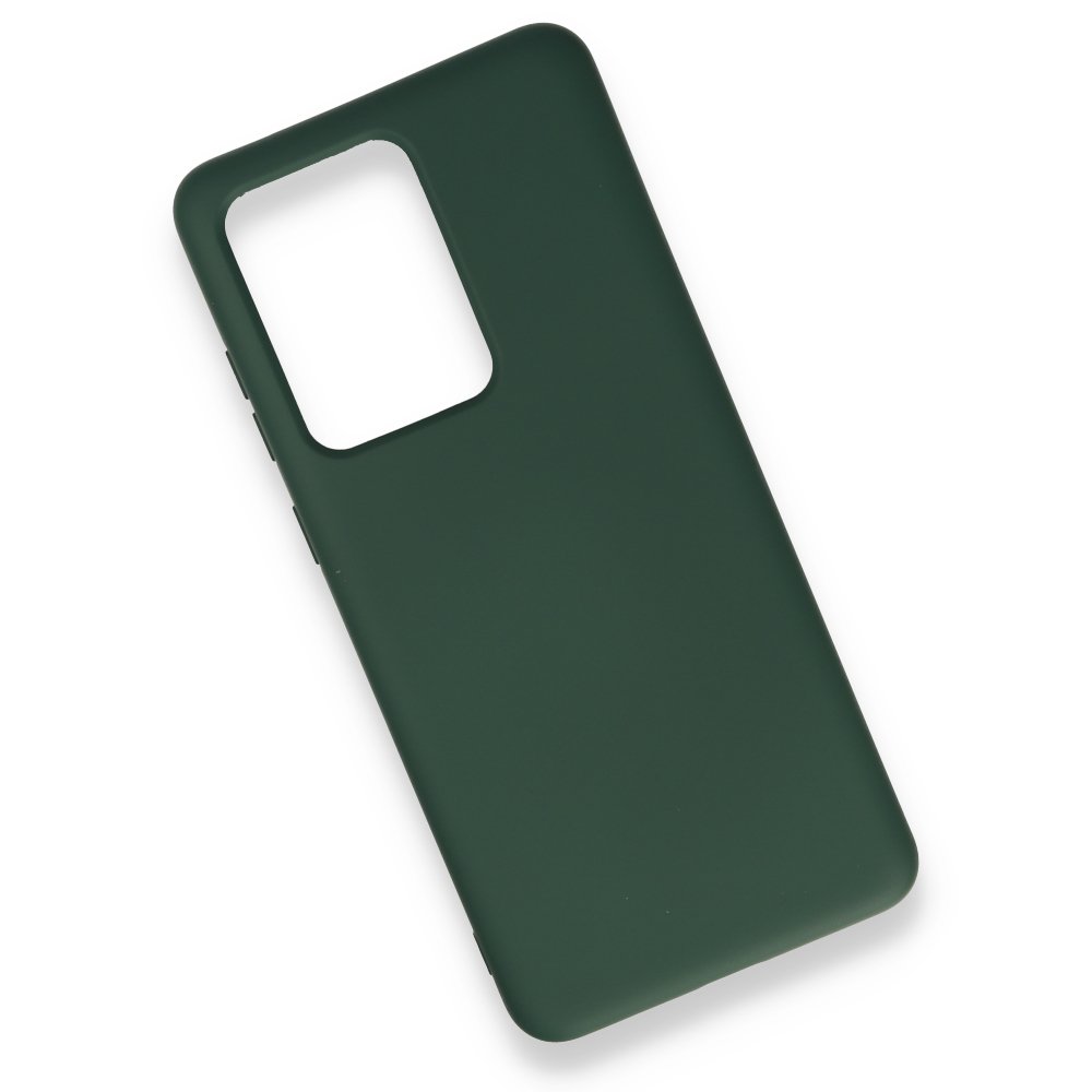 Newface Samsung Galaxy S20 Ultra Kılıf Nano içi Kadife  Silikon - Koyu Yeşil