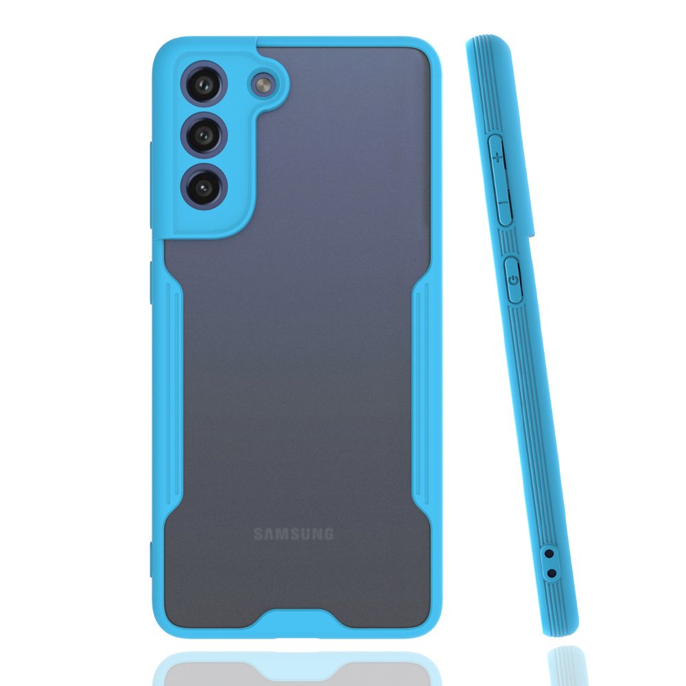 Newface Samsung Galaxy S21 FE Kılıf Platin Silikon - Mavi