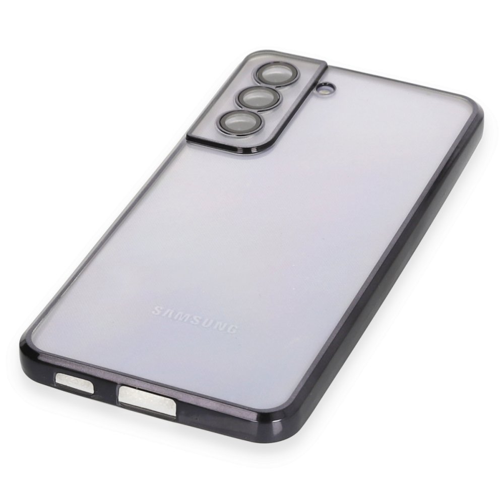 Newface Samsung Galaxy S21 FE Kılıf Razer Lensli Silikon - Siyah