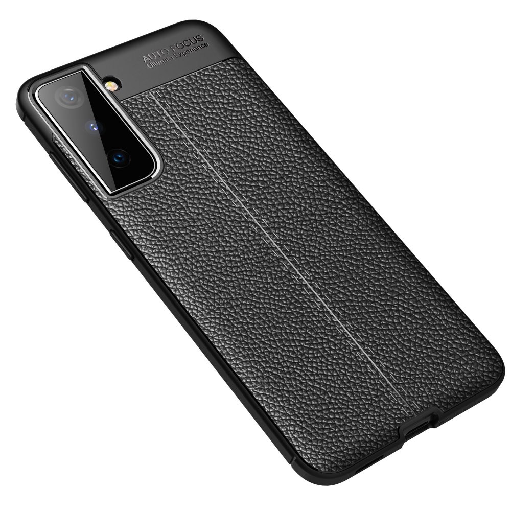 Newface Samsung Galaxy S21 Kılıf Focus Derili Silikon - Siyah