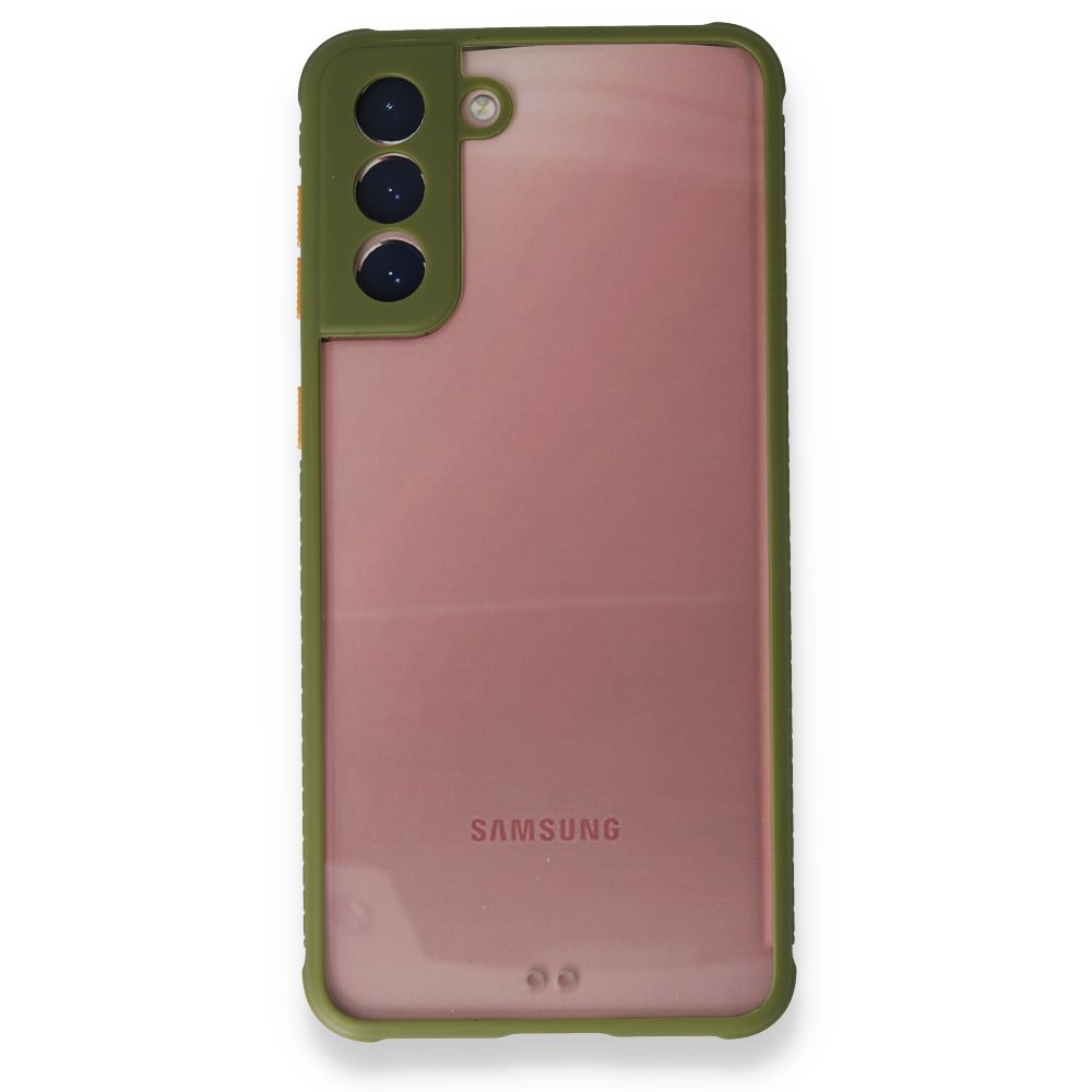 Newface Samsung Galaxy S21 Kılıf Miami Şeffaf Silikon  - Yeşil