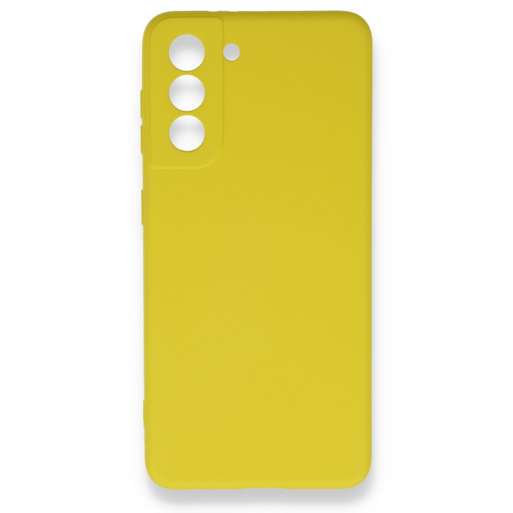 Newface Samsung Galaxy S21 Kılıf Nano içi Kadife Silikon - Sarı