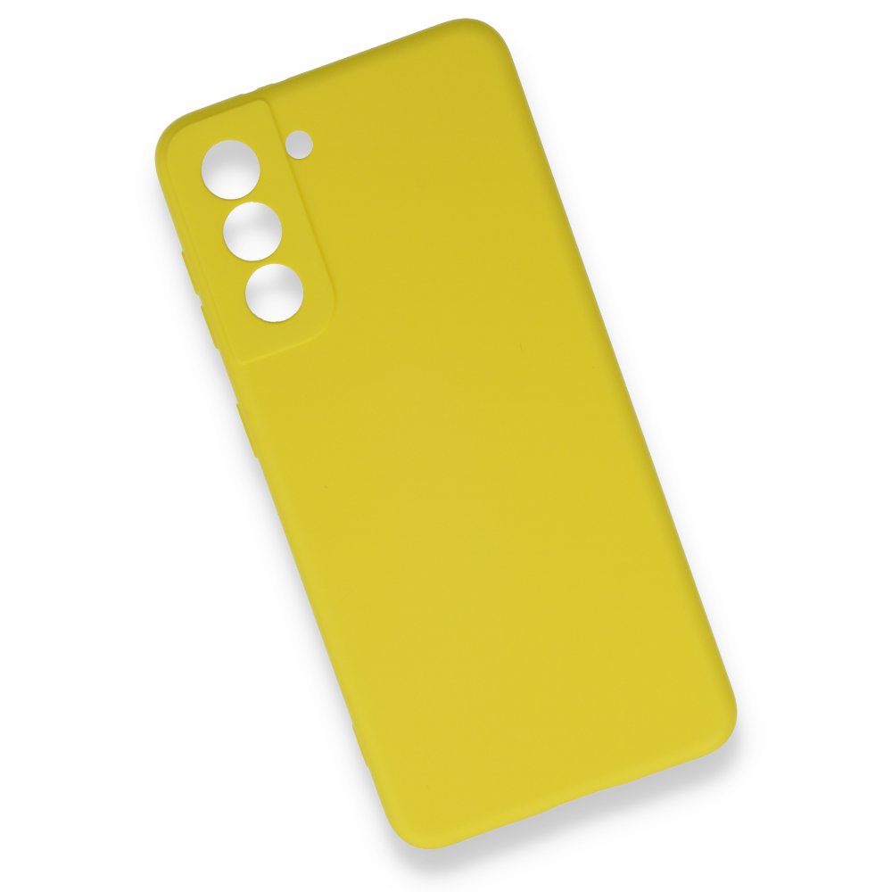 Newface Samsung Galaxy S21 Kılıf Nano içi Kadife Silikon - Sarı