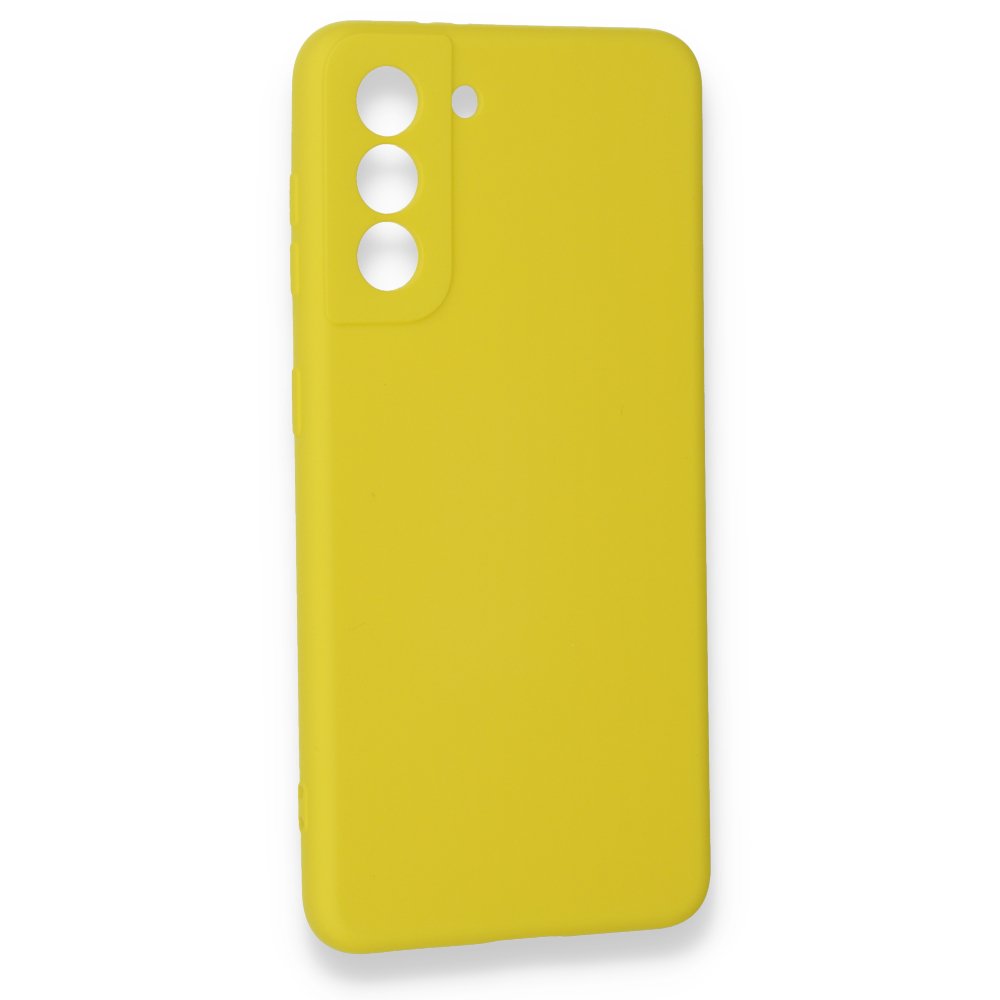 Newface Samsung Galaxy S21 Kılıf Nano içi Kadife Silikon - Sarı