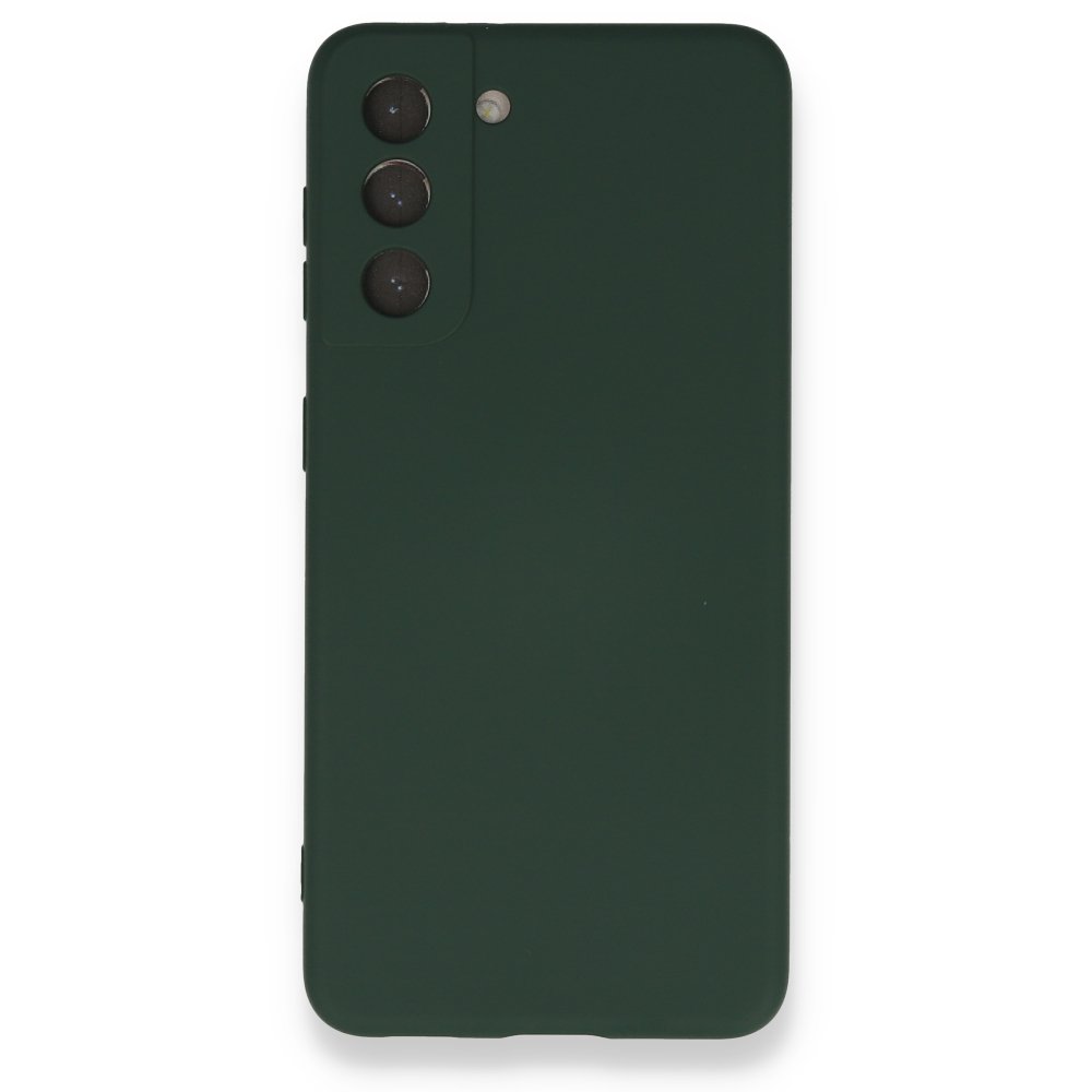Newface Samsung Galaxy S21 Kılıf Nano içi Kadife Silikon - Koyu Yeşil